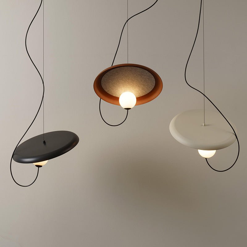 Hanglamp Modern met Schijfvorm en Glazen Bol Lichtbron