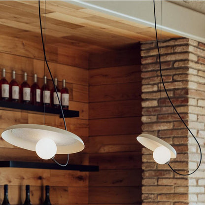 Hanglamp Modern met Schijfvorm en Glazen Bol Lichtbron
