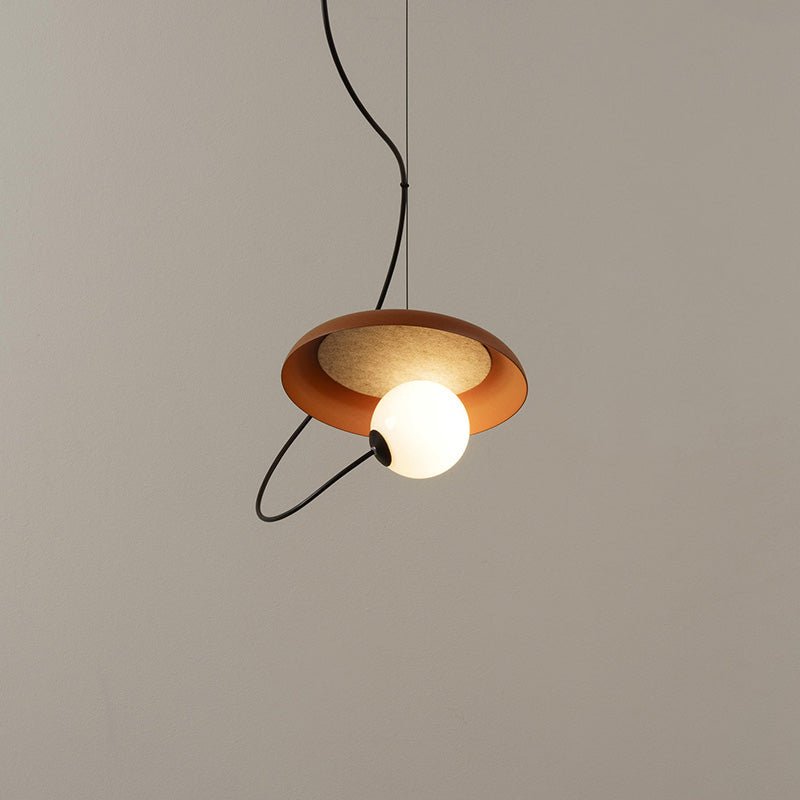 Hanglamp Modern met Schijfvorm en Glazen Bol Lichtbron