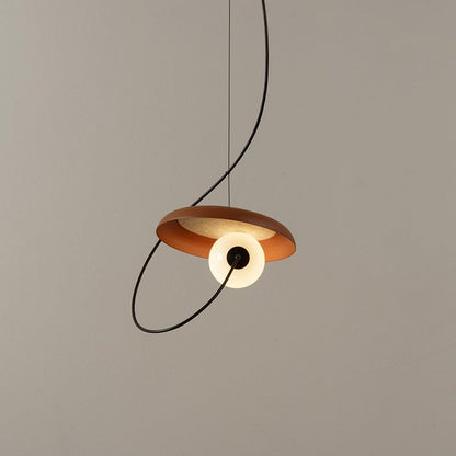 Hanglamp Modern met Schijfvorm en Glazen Bol Lichtbron
