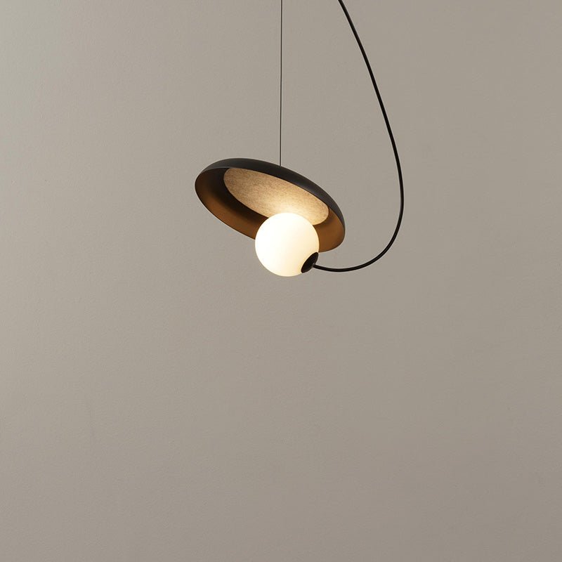 Hanglamp Modern met Schijfvorm en Glazen Bol Lichtbron