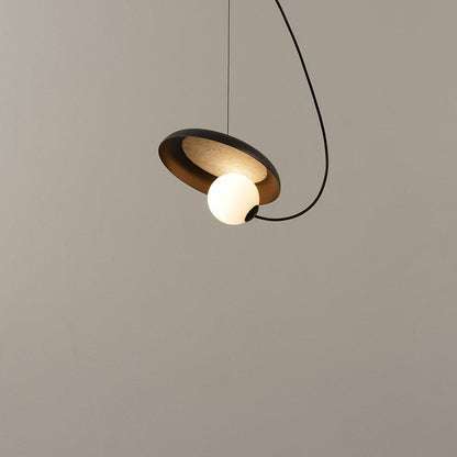 Hanglamp Modern met Schijfvorm en Glazen Bol Lichtbron