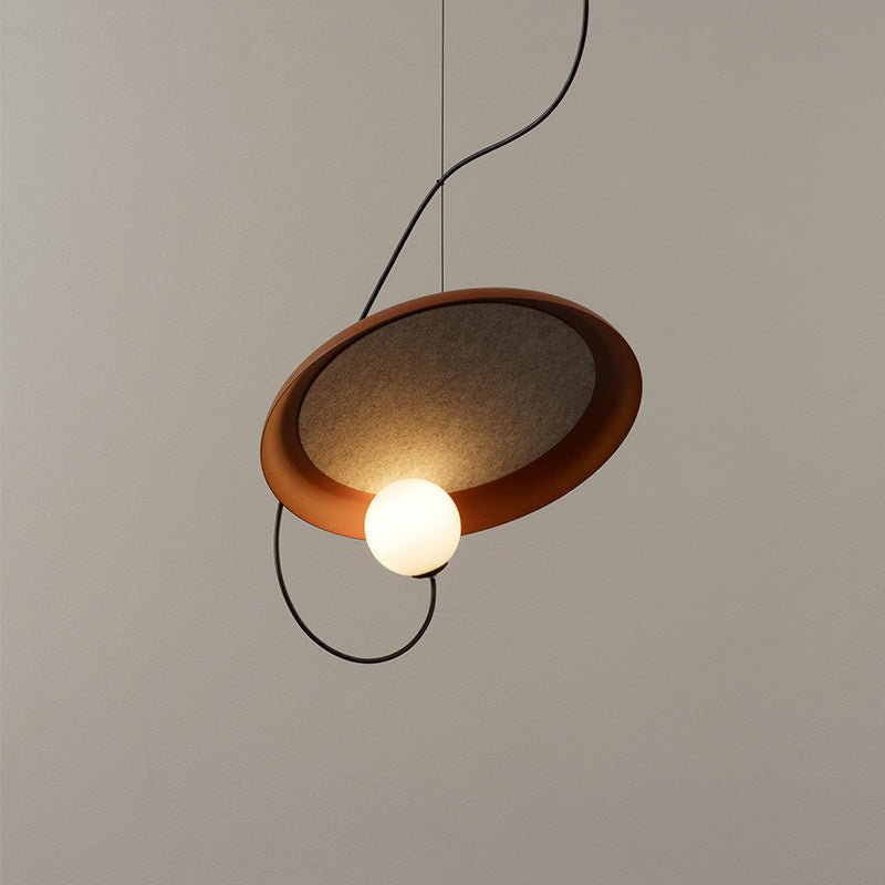 Hanglamp Modern met Schijfvorm en Glazen Bol Lichtbron