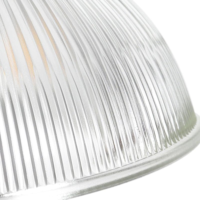 Hanglamp Retro met Geribbelde Glazen Koepelkap en Verstelbare Hoogte