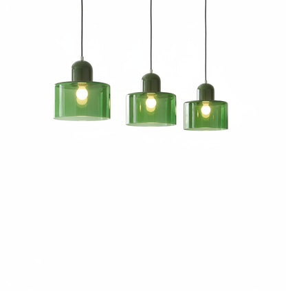 Hanglamp Retro met Glazen Kap en Verstelbare Kabellengte
