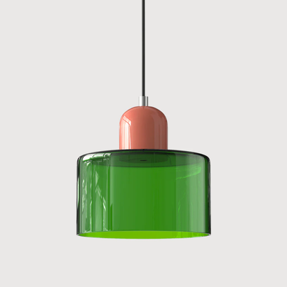 Hanglamp Retro met Glazen Kap en Verstelbare Kabellengte