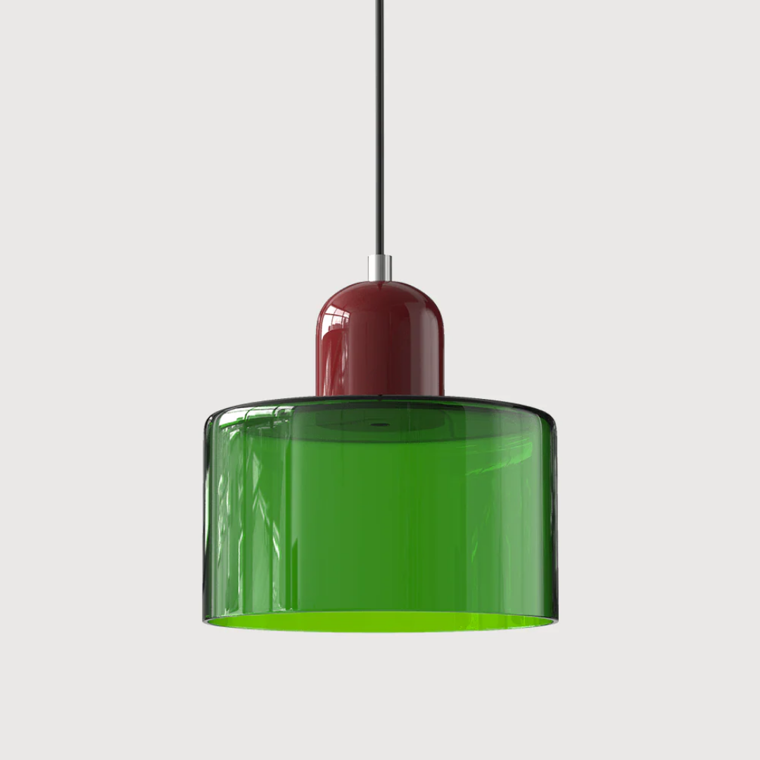 Hanglamp Retro met Glazen Kap en Verstelbare Kabellengte