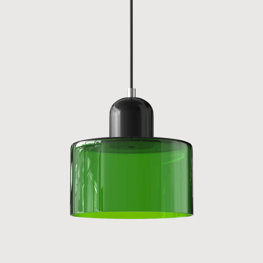 Hanglamp Retro met Glazen Kap en Verstelbare Kabellengte