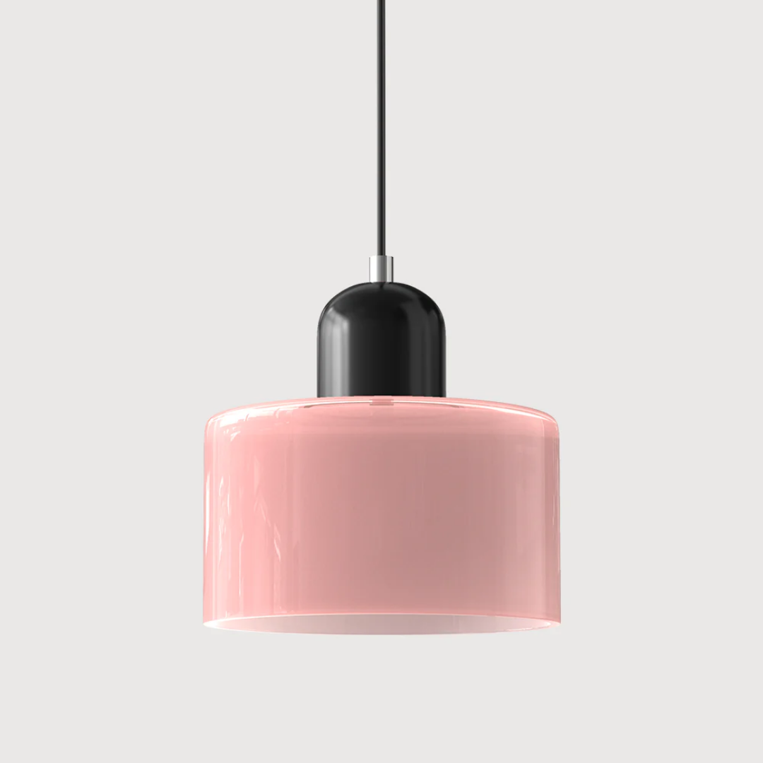Hanglamp Retro met Glazen Kap en Verstelbare Kabellengte