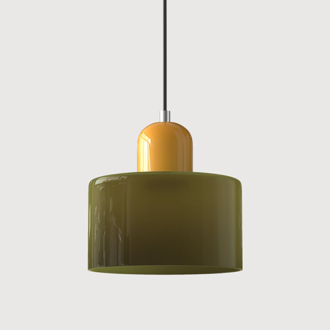 Hanglamp Retro met Glazen Kap en Verstelbare Kabellengte