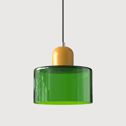 Hanglamp Retro met Glazen Kap en Verstelbare Kabellengte