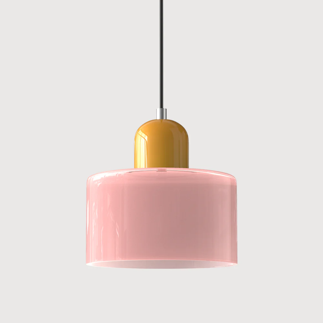 Hanglamp Retro met Glazen Kap en Verstelbare Kabellengte