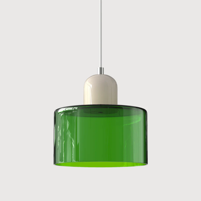 Hanglamp Retro met Glazen Kap en Verstelbare Kabellengte