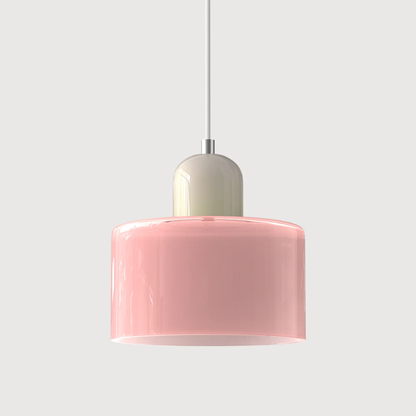 Hanglamp Retro met Glazen Kap en Verstelbare Kabellengte