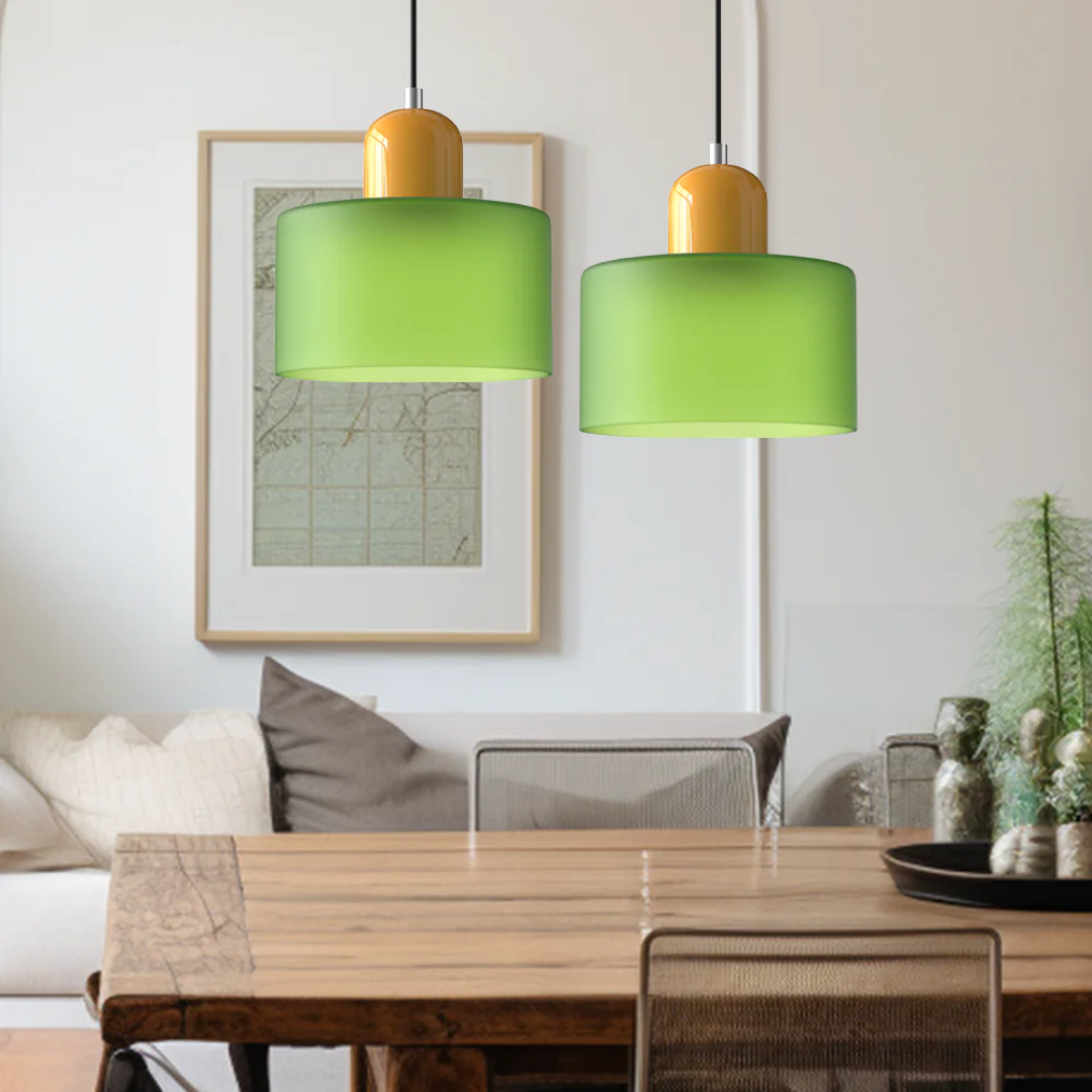 Hanglamp Retro met Glazen Kap en Verstelbare Kabellengte