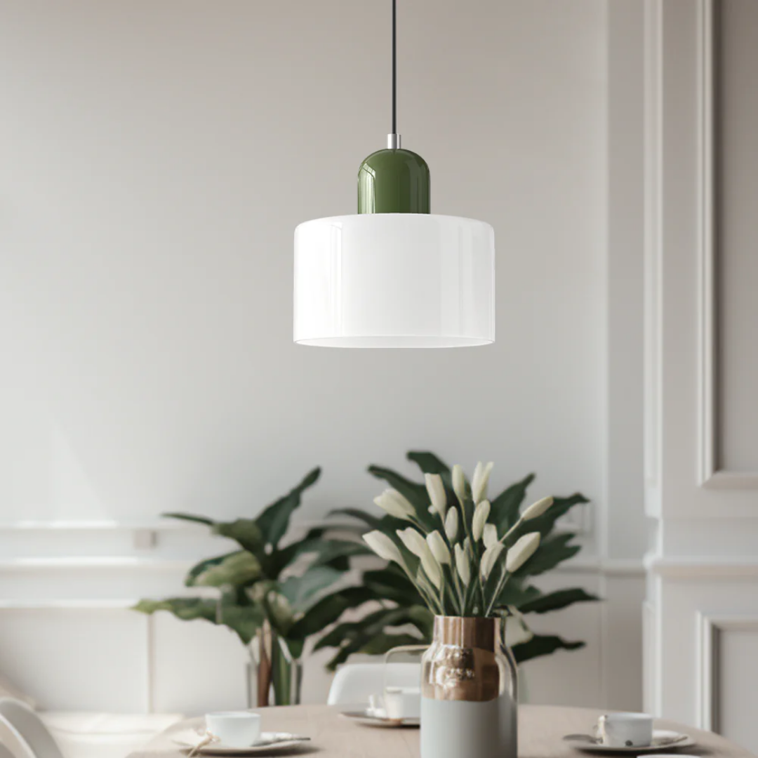 Hanglamp Retro met Glazen Kap en Verstelbare Kabellengte