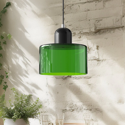 Hanglamp Retro met Glazen Kap en Verstelbare Kabellengte