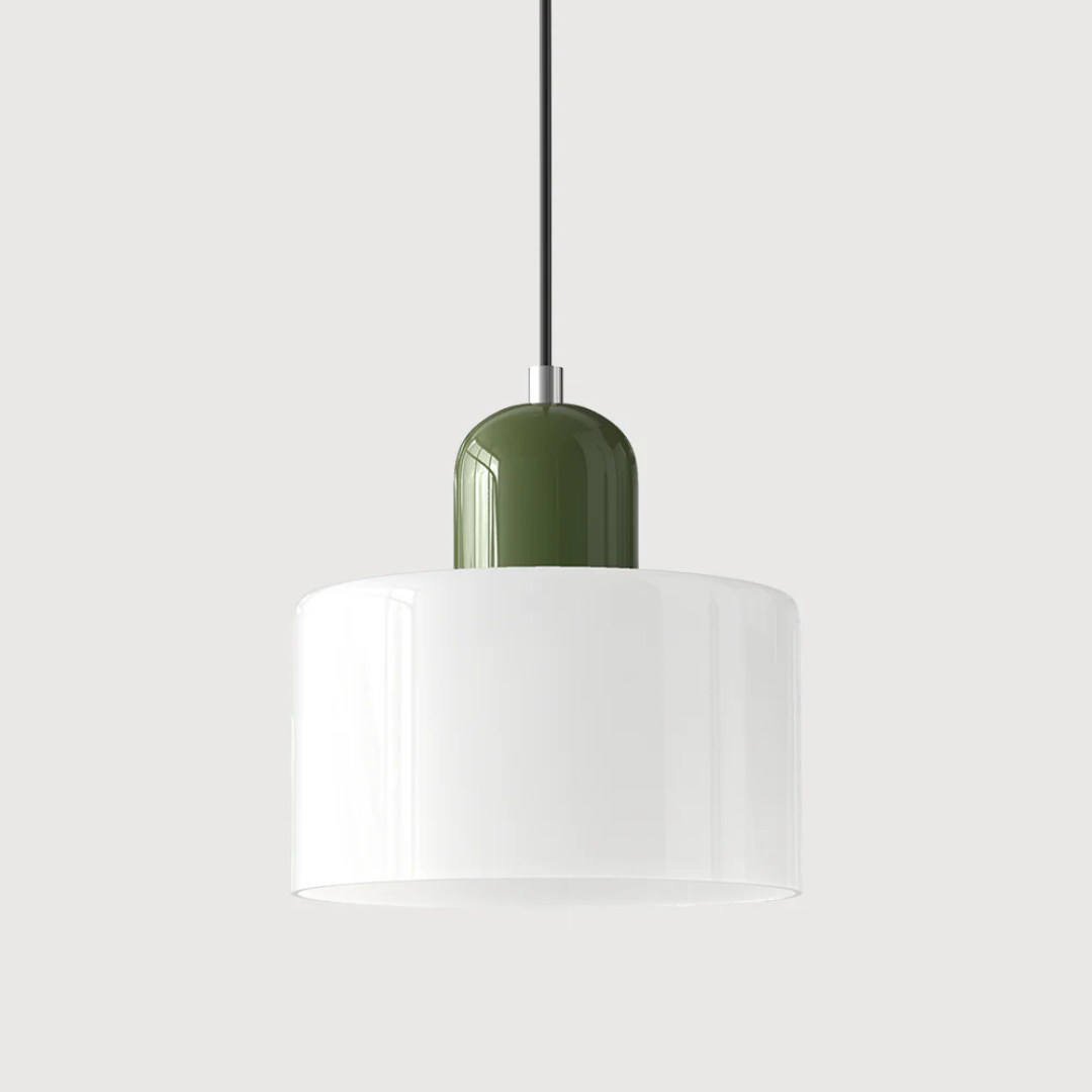 Hanglamp Retro met Glazen Kap en Verstelbare Kabellengte