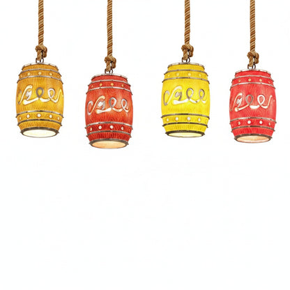 Hanglamp Retro Wijnvat met Henneptouw en Verstelbare Hoogte