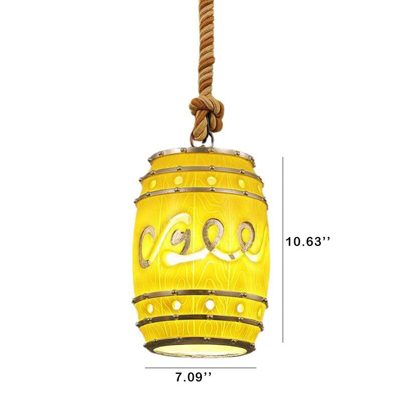 Hanglamp Retro Wijnvat met Henneptouw en Verstelbare Hoogte