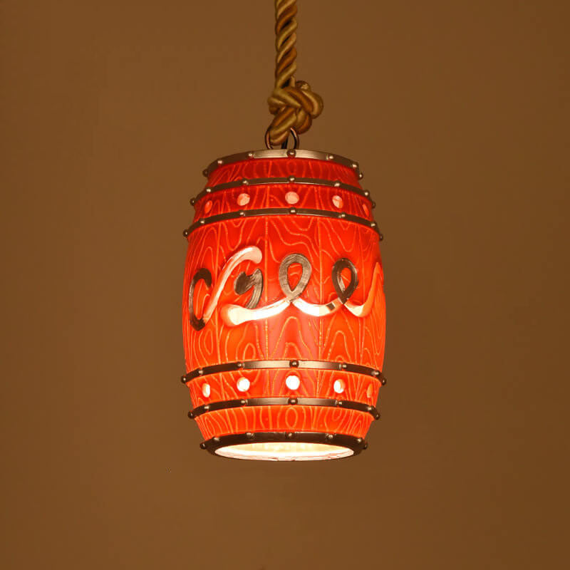 Hanglamp Retro Wijnvat met Henneptouw en Verstelbare Hoogte