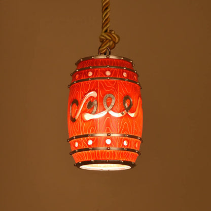 Hanglamp Retro Wijnvat met Henneptouw en Verstelbare Hoogte