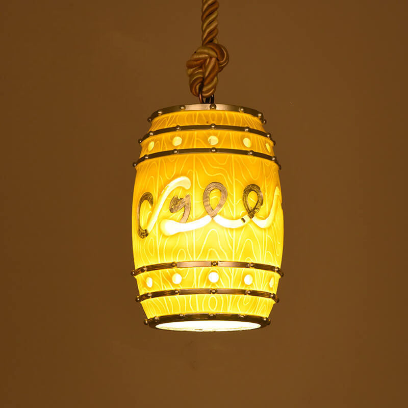 Hanglamp Retro Wijnvat met Henneptouw en Verstelbare Hoogte