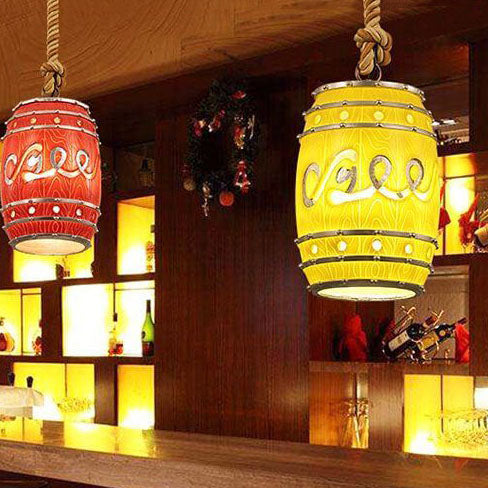 Hanglamp Retro Wijnvat met Henneptouw en Verstelbare Hoogte