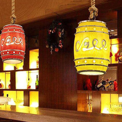 Hanglamp Retro Wijnvat met Henneptouw en Verstelbare Hoogte