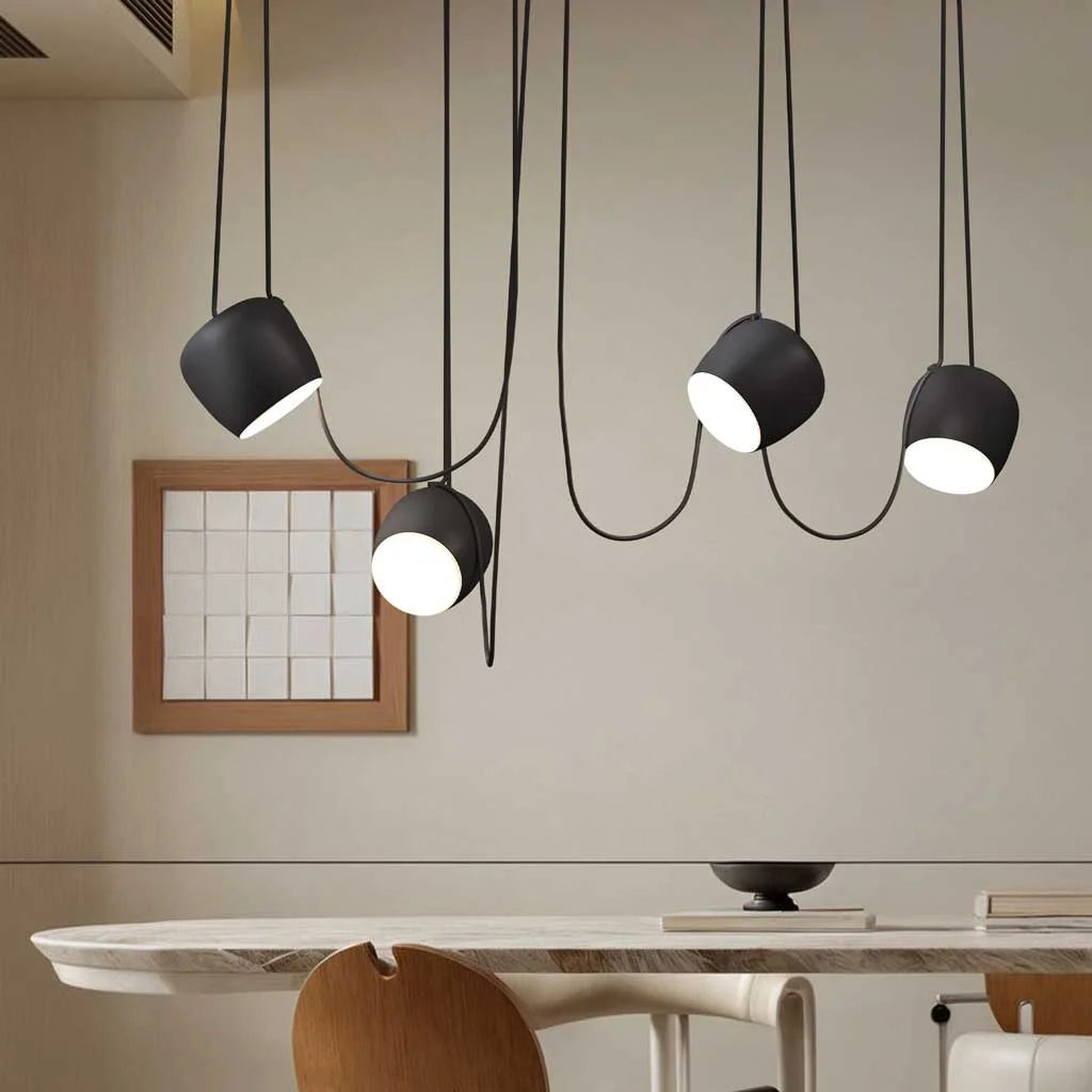Hanglamp Scandinavisch Mat met Glazen Kap en Verstelbaar Snoer