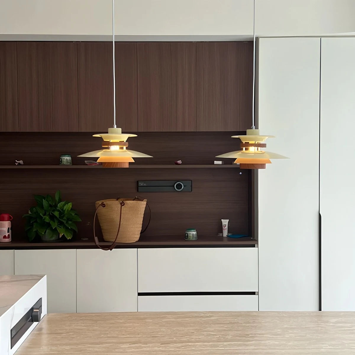 Hanglamp Scandinavisch met Gelaagde Kap en Verstelbare Hoogte
