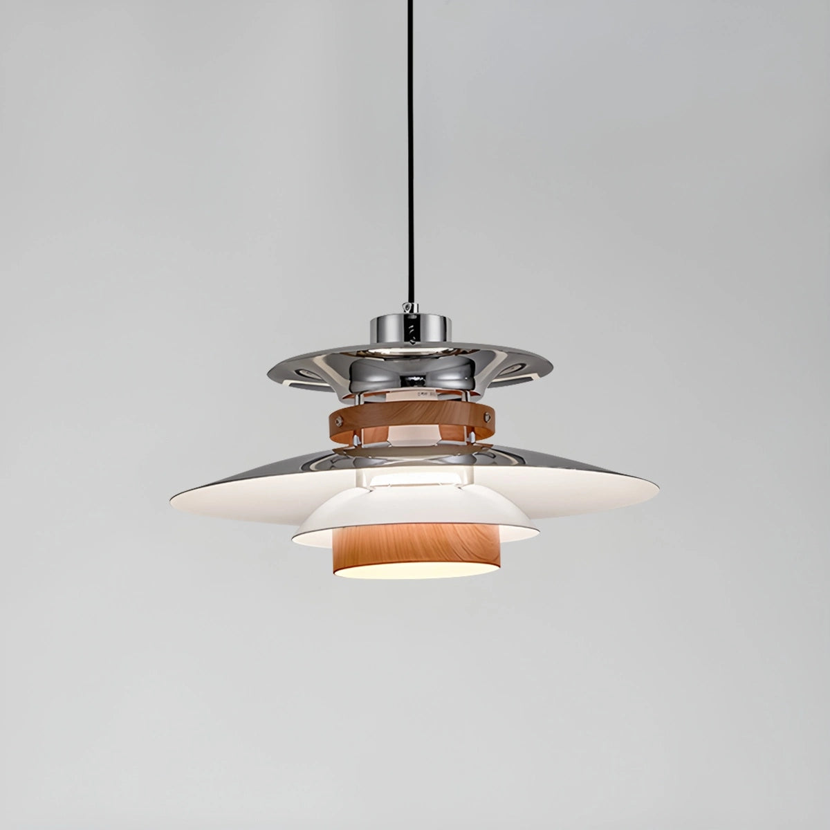 Hanglamp Scandinavisch met Gelaagde Kap en Verstelbare Hoogte
