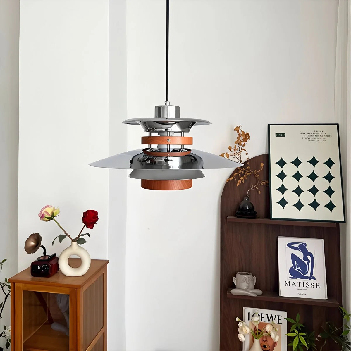 Hanglamp Scandinavisch met Gelaagde Kap en Verstelbare Hoogte