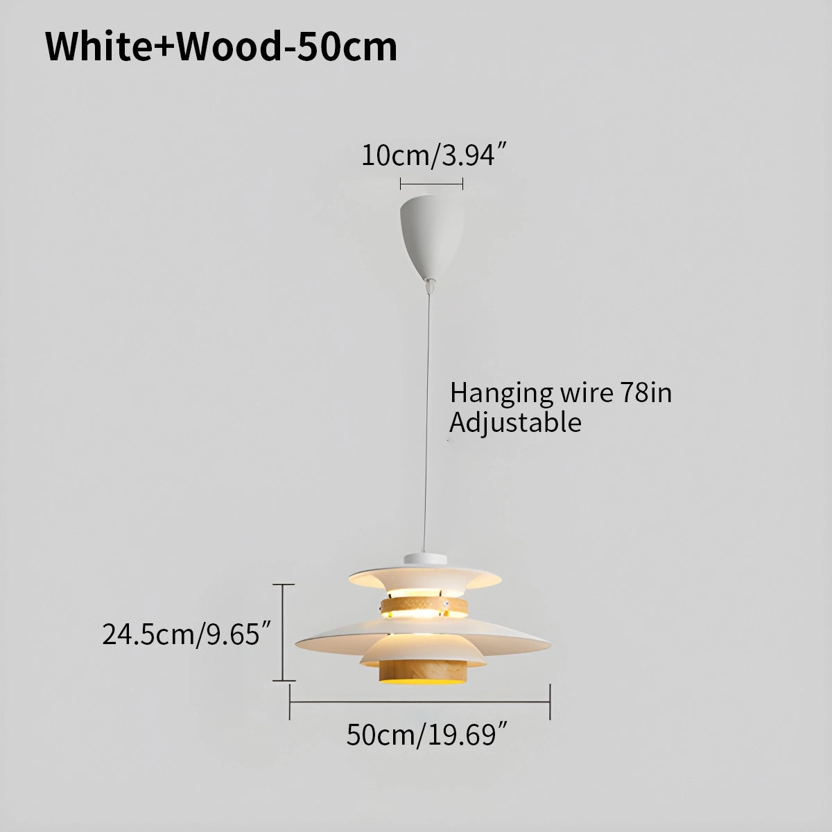 Hanglamp Scandinavisch met Gelaagde Kap en Verstelbare Hoogte