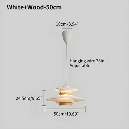 Hanglamp Scandinavisch met Gelaagde Kap en Verstelbare Hoogte