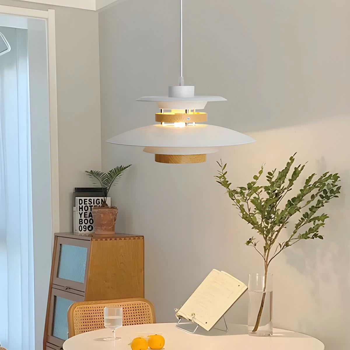 Hanglamp Scandinavisch met Gelaagde Kap en Verstelbare Hoogte