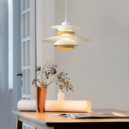 Hanglamp Scandinavisch met Gelaagde Kap en Verstelbare Hoogte