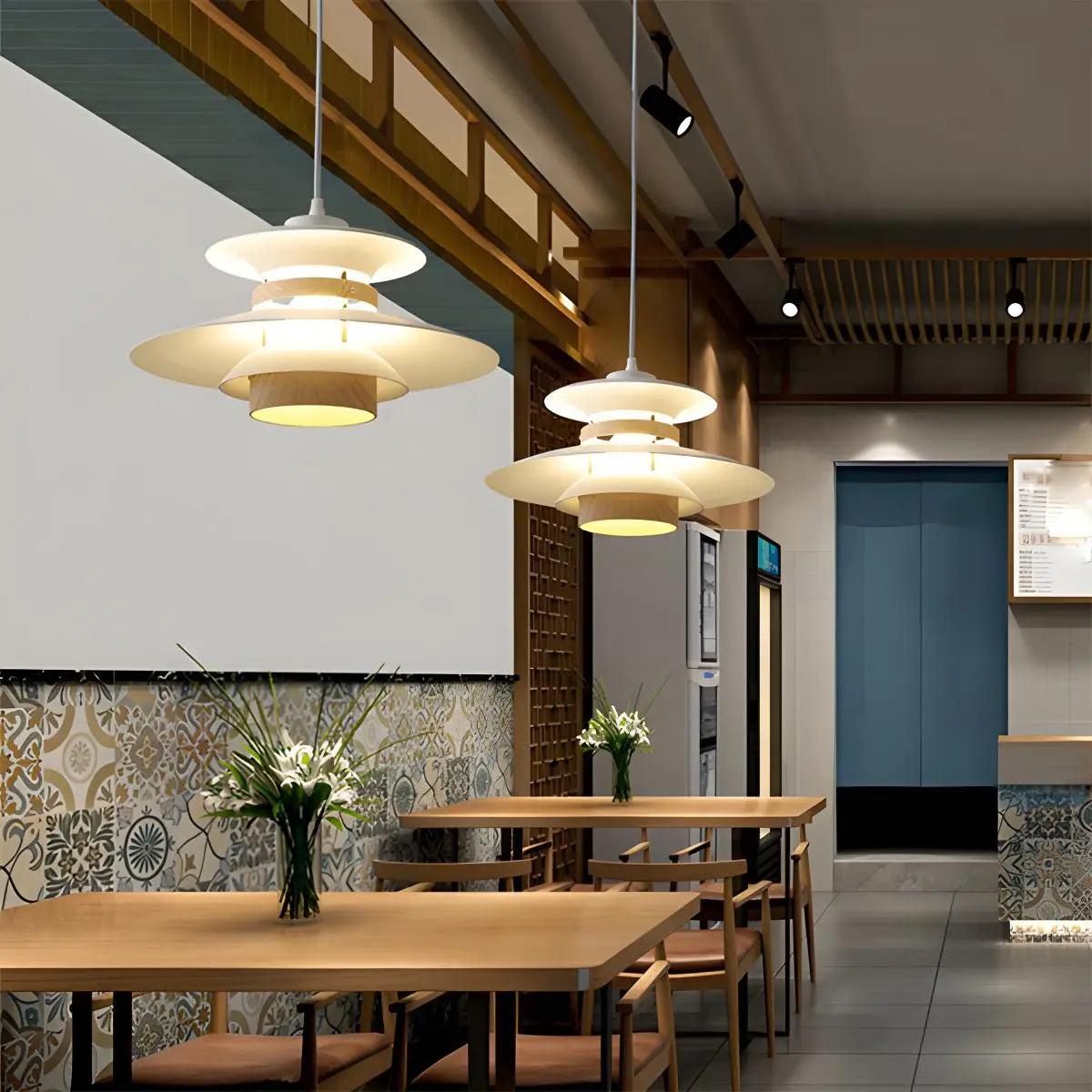 Hanglamp Scandinavisch met Gelaagde Kap en Verstelbare Hoogte