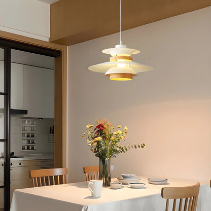 Hanglamp Scandinavisch met Gelaagde Kap en Verstelbare Hoogte
