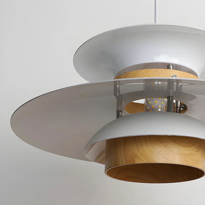 Hanglamp Scandinavisch met Gelaagde Kap en Verstelbare Hoogte