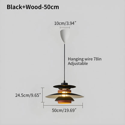Hanglamp Scandinavisch met Gelaagde Kap en Verstelbare Hoogte