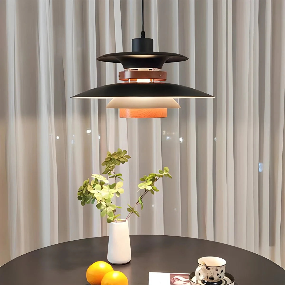 Hanglamp Scandinavisch met Gelaagde Kap en Verstelbare Hoogte