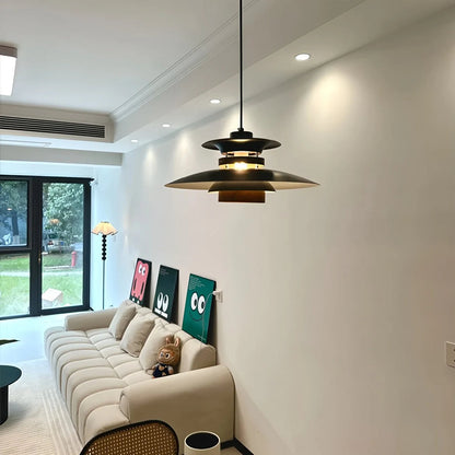 Hanglamp Scandinavisch met Gelaagde Kap en Verstelbare Hoogte