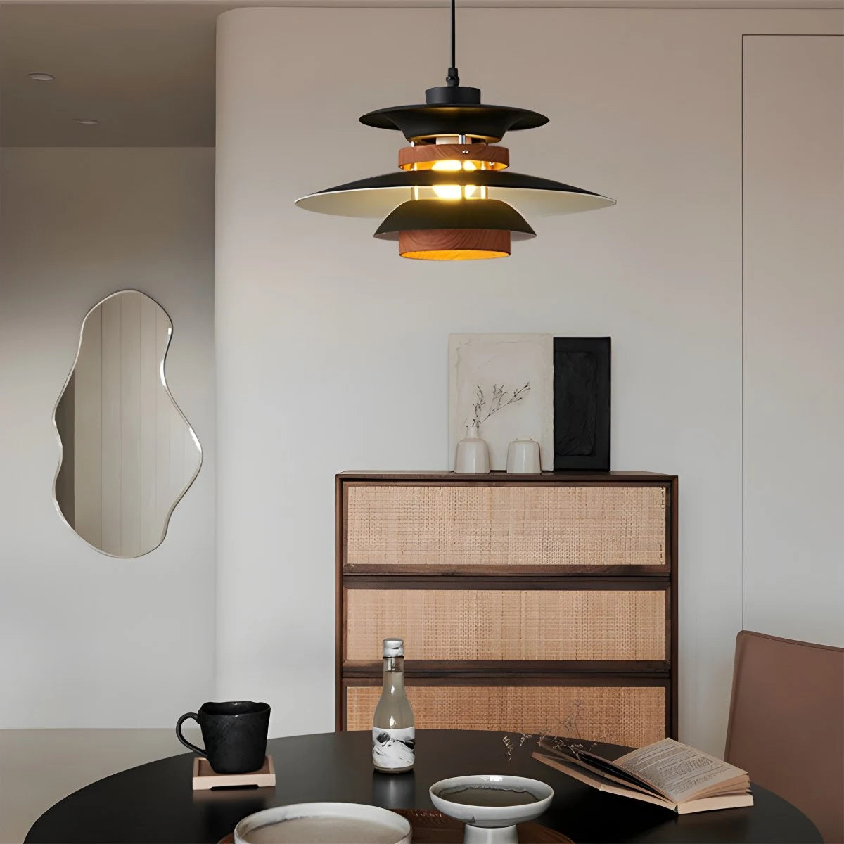 Hanglamp Scandinavisch met Gelaagde Kap en Verstelbare Hoogte