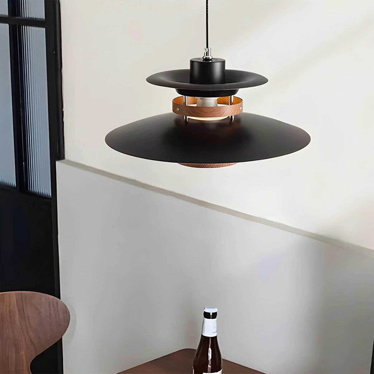 Hanglamp Scandinavisch met Gelaagde Kap en Verstelbare Hoogte