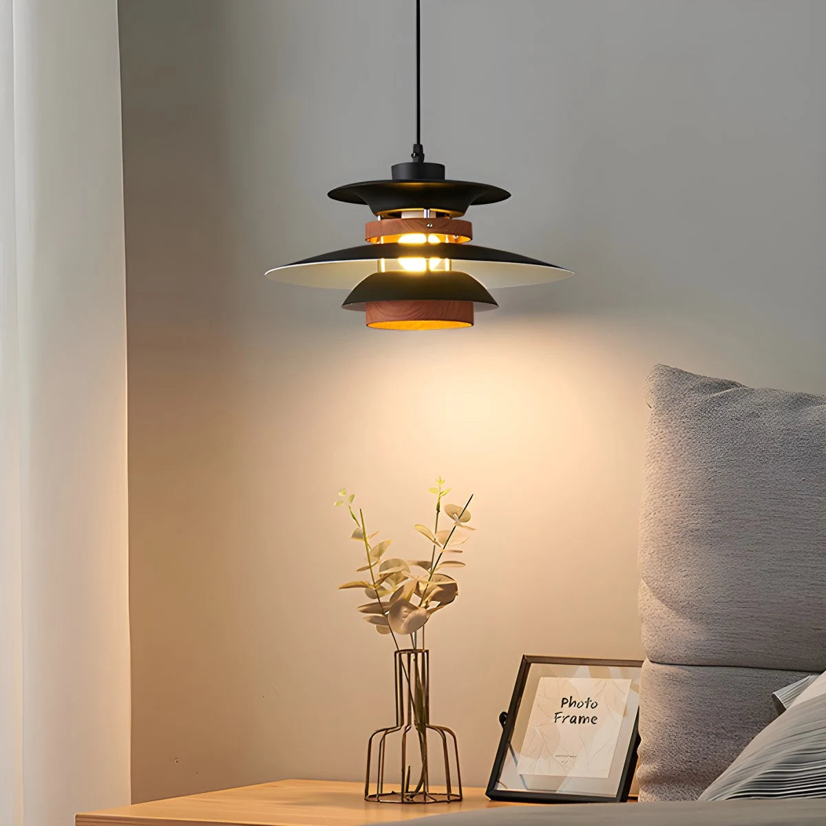 Hanglamp Scandinavisch met Gelaagde Kap en Verstelbare Hoogte