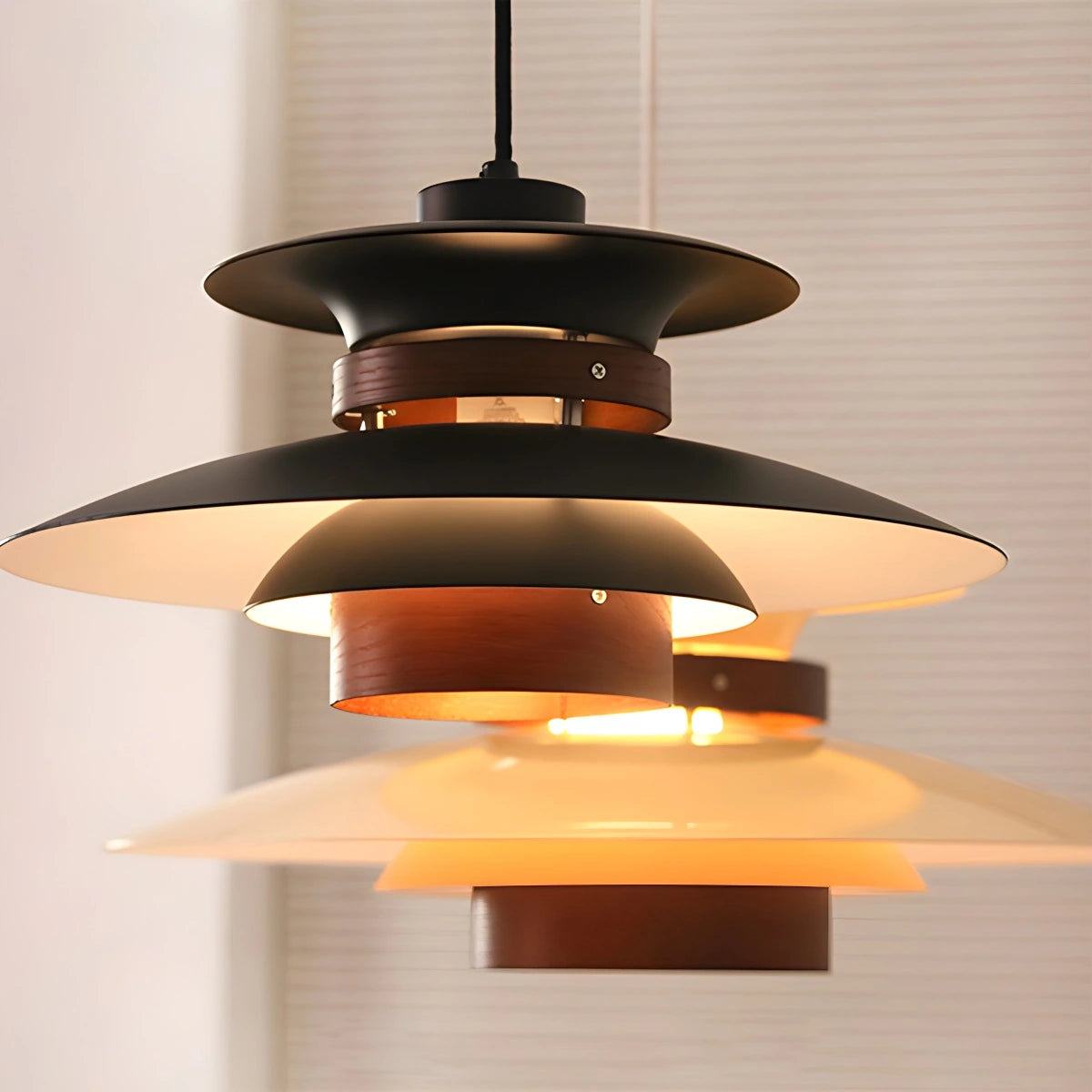 Hanglamp Scandinavisch met Gelaagde Kap en Verstelbare Hoogte