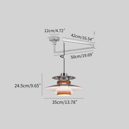 Hanglamp Scandinavisch met Gelaagde Kap en Verstelbare Hoogte