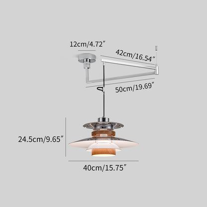 Hanglamp Scandinavisch met Gelaagde Kap en Verstelbare Hoogte