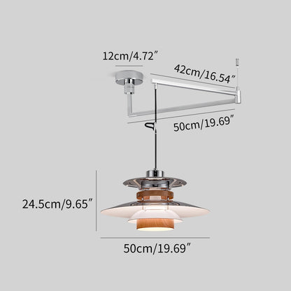 Hanglamp Scandinavisch met Gelaagde Kap en Verstelbare Hoogte